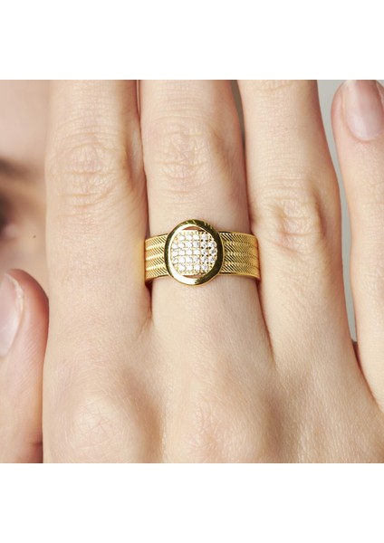 Dört Sıralı Oval Taşlı Yüzük modelleri