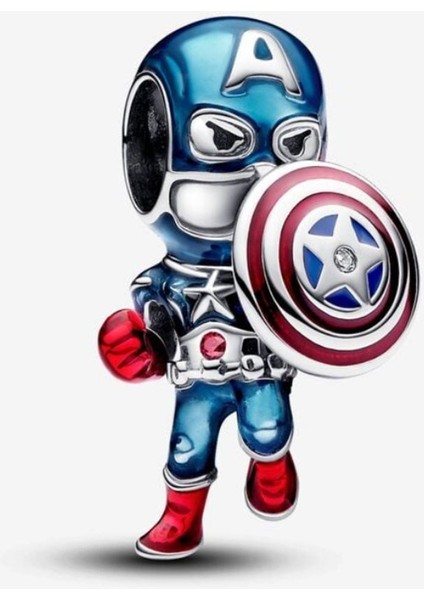 Avengers Kaptan Amerika  Charm Çelik Kolye Seti  Hediyelik Şık Aksesuar Takı