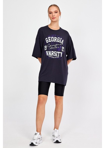 Alexandergardı Baskılı Oversize T-Shirt (E23-0046 01)