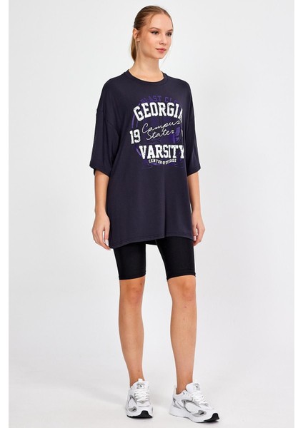 Alexandergardı Baskılı Oversize T-Shirt (E23-0046 01)