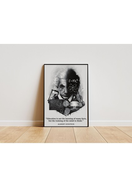 Albert Einstein Tasarım Duvar Poster 30X42 cm Çerçevesiz