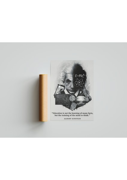 Albert Einstein Tasarım Duvar Poster 30X42 cm Çerçevesiz fiyatları