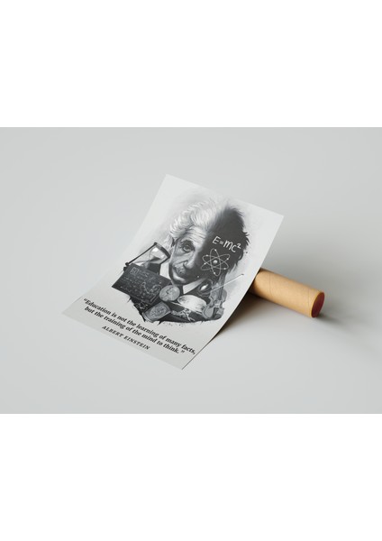Albert Einstein Tasarım Duvar Poster 30X42 cm Çerçevesiz modelleri