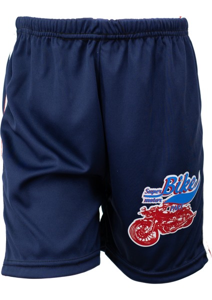 Erkek Çocuk Şortu 8-9-10 Yaş Baskılı Model Beli Lastikli ve Bağcıklı Rahat Kesim