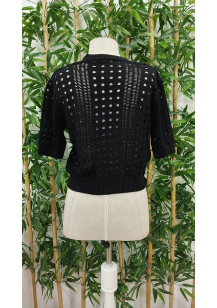 Kadın Kısa Kollu Önden Düğmeli Kısa Triko Hırka indirimleri