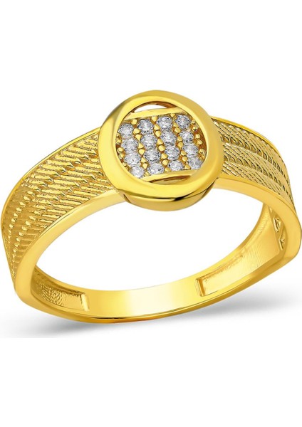 Üç Sıralı Taşlı Yuvarlak Model Yüzük