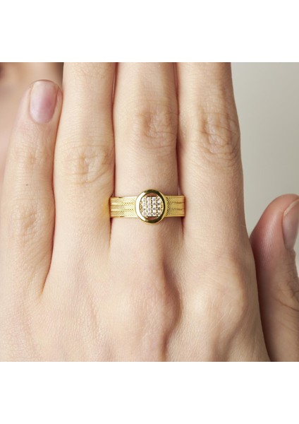 Üç Sıralı Taşlı Yuvarlak Model Yüzük modelleri