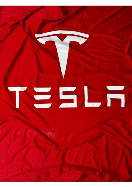 Ultra Shop Tesla Model S (2021-) Araba Brandası Kırmızı Kumaş Penye Toz Geçirmez Araba Garaj Brandası