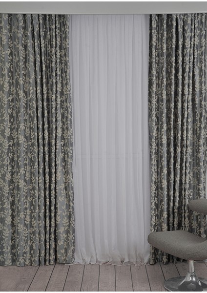 Yeni Sezon Oturma Odası Salon Fon Perde Büzgülü Ekstrafor Dikim Pierre Carden Series Desing England