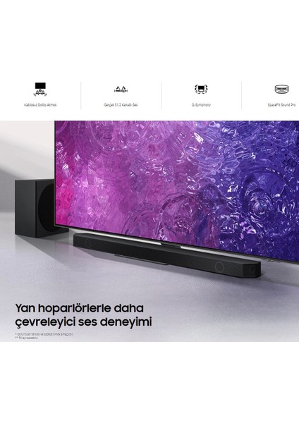 Kablosuz Dolby Atmos Gerçek 5.1.2 Kanallı Ses/ Wi-Fi, Aux, Bluetooth Bağlantı Spacefit Sound Pro 5.1.2 Kanal Dolby Atmos Dts:x Kablosuz Soundbar