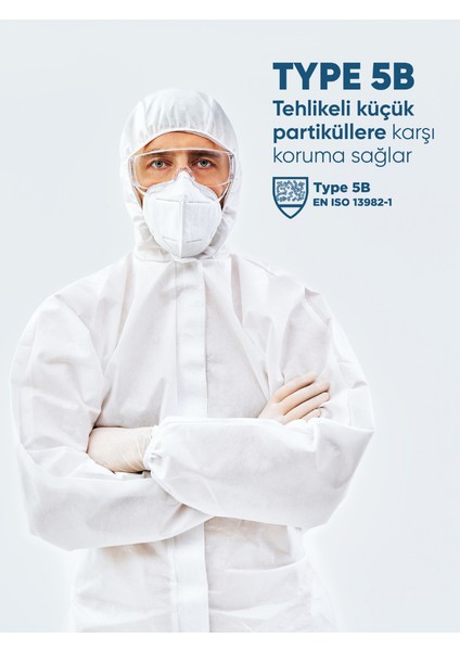 Koruyucu Tulum Tip 5-6 Ce Onaylı Kaliteli Kimyasal Katı Partikül Temizlik Medikal Boya Genel Amaç fiyatları
