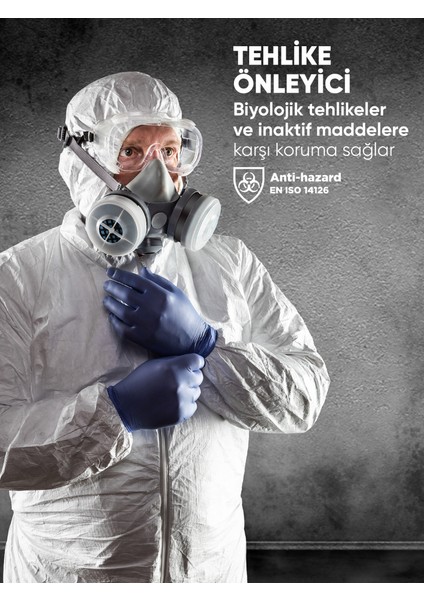 Koruyucu Tulum Tip 5-6 Ce Onaylı Kaliteli Kimyasal Katı Partikül Temizlik Medikal Boya Genel Amaç
