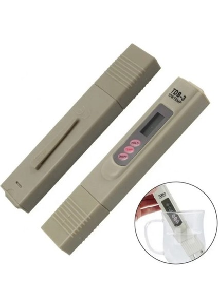 Dijital LCD Test Cihazı, Su Kalitesi Için, Tds-3 Su Test Kalemi, Saflık Filtresi 0-9990 Ppm Sıcaklık Içme Suyu, Akvaryum ve Yüzme Havuzları Için