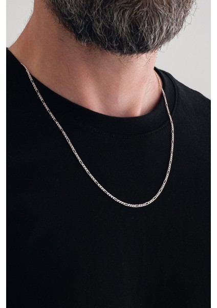 925 Ayar Gümüş Zincir 2mmfigaro Kolye