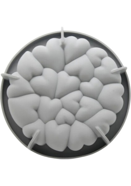 Silikon Kek Kalıbı Kalpler Desenli (Platium Silikon)