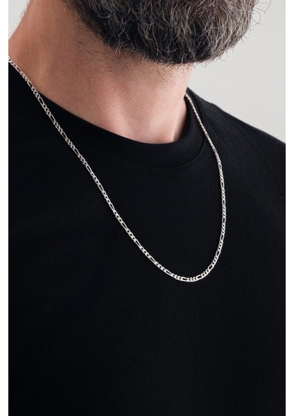 925 Ayar Gümüş Zincir 3mm Figaro Kolye