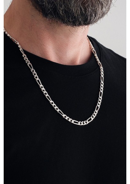 925 Ayar Gümüş Zincir 6mm Figaro Kolye