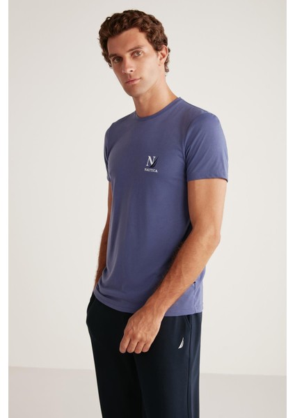 Erkek Kısa Kol Indigo Pijama Takım C1T1N7OM
