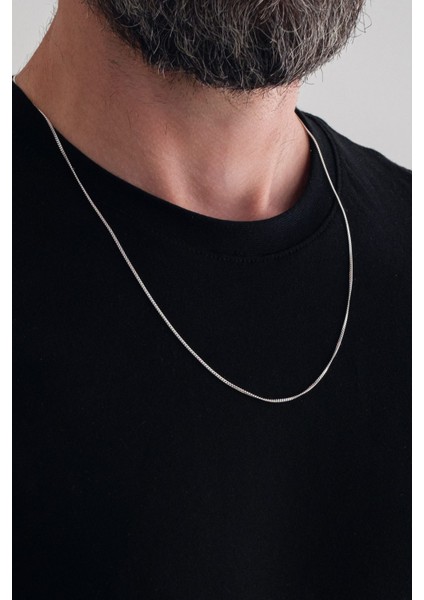 925 Ayar Gümüş Zincir 1.3mm Gurmet Kolye