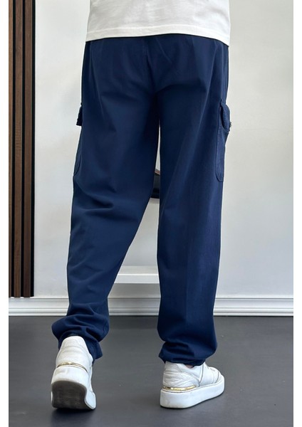 Erkek Baggy Kalıp Kargo Cepli Pantolon Lacivert EDW131 modelleri