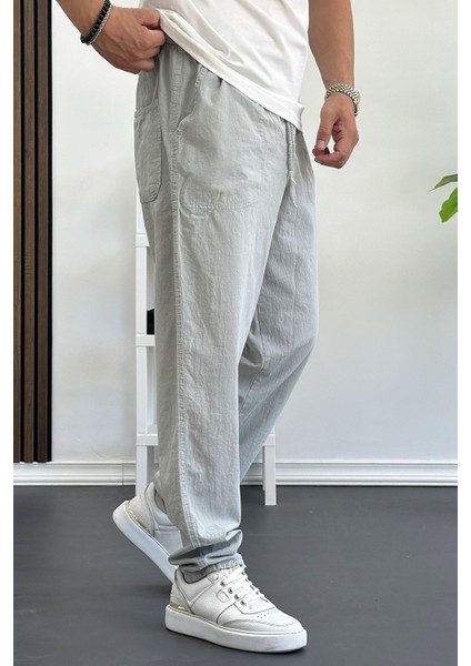 Erkek Baggy Kalıp Pantolon Gri EDW130