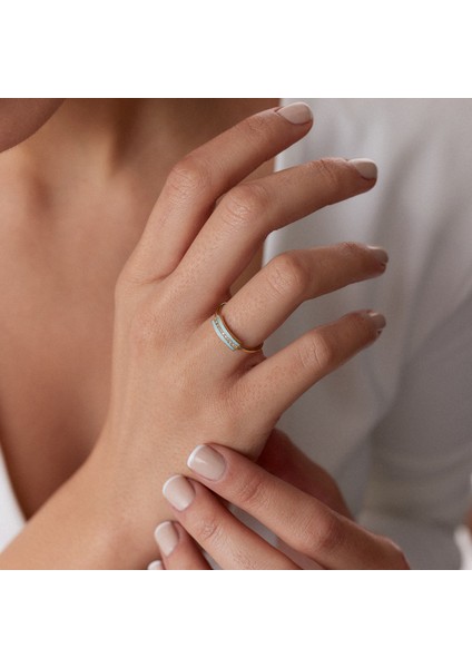 14 Ayar Altın Mineli Şık Kadın Yüzük modelleri