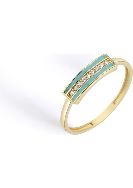 14 Ayar Altın Mineli Şık Kadın Yüzük fırsatları