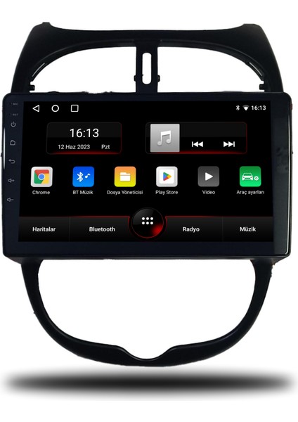 Peugeot 206 Android Carplay Multimedya 1999-2011 2gb Ram + 32GB Hafıza + 4 Çekirdek