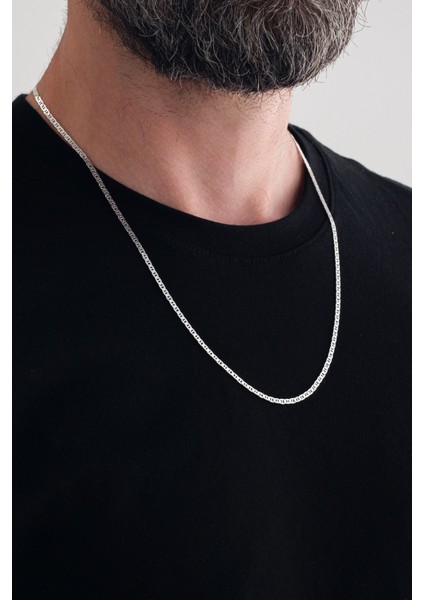 925 Ayar Gümüş Zincir 2.5mm Barlı Kolye