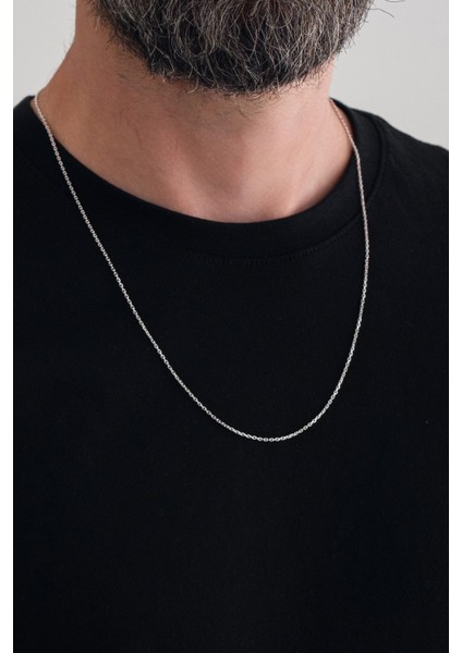 925 Ayar Gümüş Zincir 1.3mm Forse Kolye