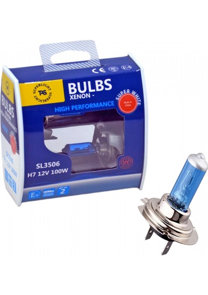 12V H7 Ampul Halogen Beyaz 100W 5000K 2 Li SL3506