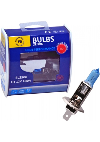 12V H1 Ampul Halogen Beyaz 100W 5000K 2 Li SL3500