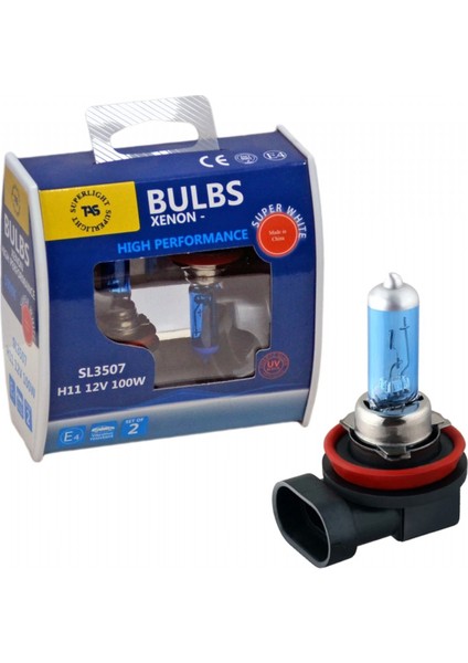 12V H11 Ampul Halogen Beyaz 100W 5000K 2 Li SL3507