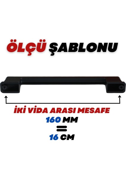 Cemre Kulp 160 mm Siyah Metal Mutfak Mobilya Çekmece Mutfak Dolap Kapak Kulbu 16 cm