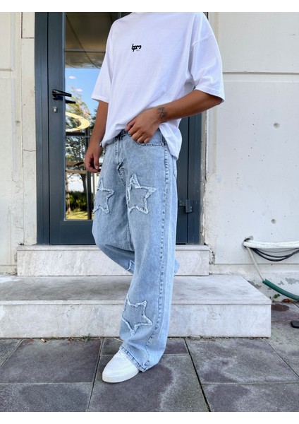 Premium Starry Patch Baggy Pantolon
