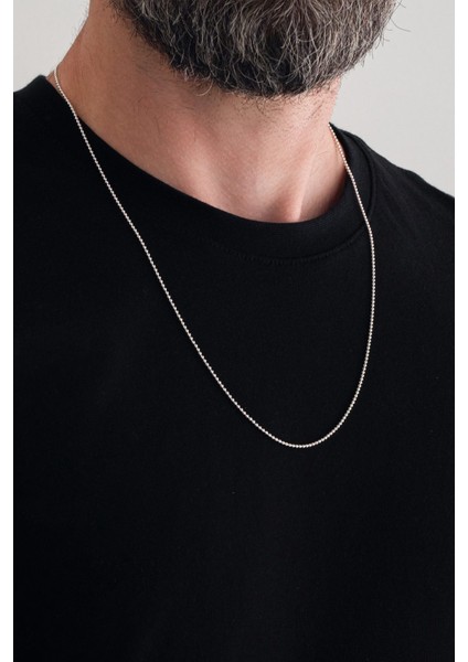 925 Ayar Gümüş Zincir 1.5mm Top Kolye