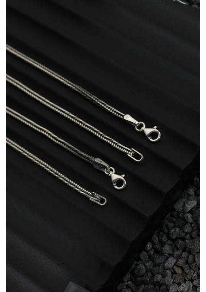 925 Ayar Gümüş Zincir 2mm Oksitli Tilki Kuyruğu Kolye fiyatları