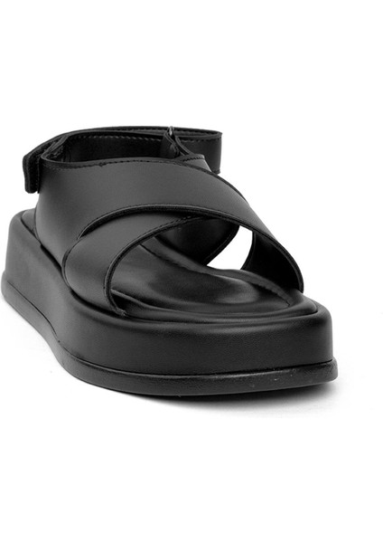 Elit END757 Kadın Düz Sandalet Siyah modelleri