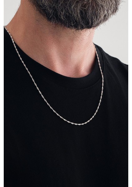 925 Ayar Gümüş Zincir 1.5mm Singapur Kolye