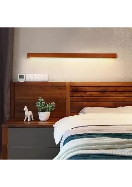 Yansıtma Tasarımlı Tek Yönlü Ahşap Salon Hol Cafe Otel Duvar Aplik Avize