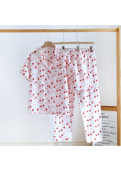 Organik Pamuk Müslin Kumaş Pijama Takımı(3'lü)