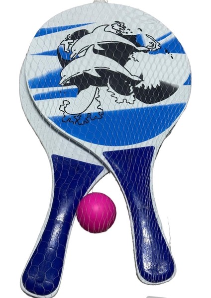 Plaj Sahil Tenis Raketi Beach Ball Ahşap Tahta 2li Raket Pinpon Top Seti indirimleri