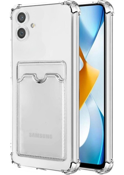 Samsung Galaxy A05 Kılıf Darbe Emici Köşe Korumalı Kartlıklı Cüzdanlı Silikon Kapak