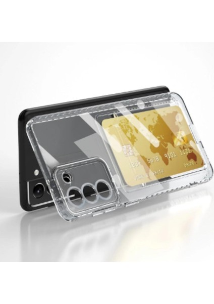 Samsung Galaxy A02S Kılıf Darbe Emici Köşe Korumalı Kartlıklı Cüzdanlı Silikon Kapak