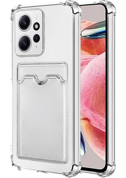 Redmi Note 12 4G Kılıf Darbe Emici Köşe Korumalı Kartlıklı Cüzdanlı Silikon Kapak