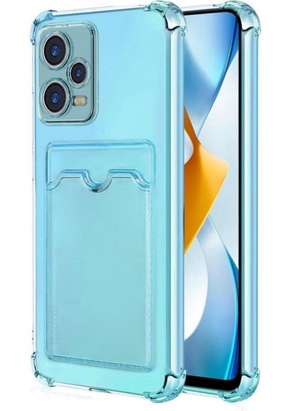 Redmi Note 12 5G Kılıf Darbe Emici Köşe Korumalı Kartlıklı Cüzdanlı Silikon Kapak