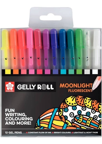 Gelly Roll Jel Mürekkepli Kalem 12 Renk Moonlight Fluorescent Set