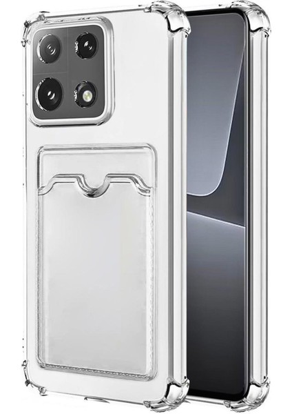 Redmi Note 13 5G Kılıf Darbe Emici Köşe Korumalı Kartlıklı Cüzdanlı Silikon Kapak