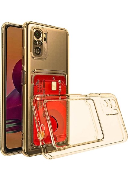 Redmi Note 10 4G Kılıf Darbe Emici Köşe Korumalı Kartlıklı Cüzdanlı Silikon Kapak