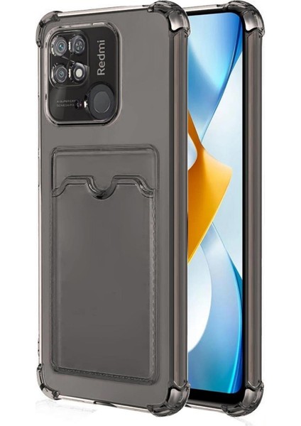 Redmi 10C Kılıf Darbe Emici Köşe Korumalı Kartlıklı Cüzdanlı Silikon Kapak